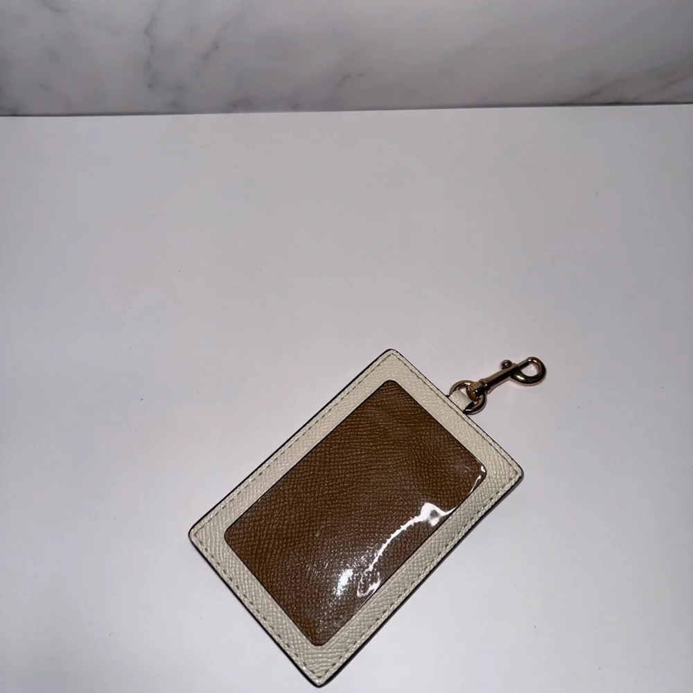 Coach Ivory Card Holder with Gold Clip